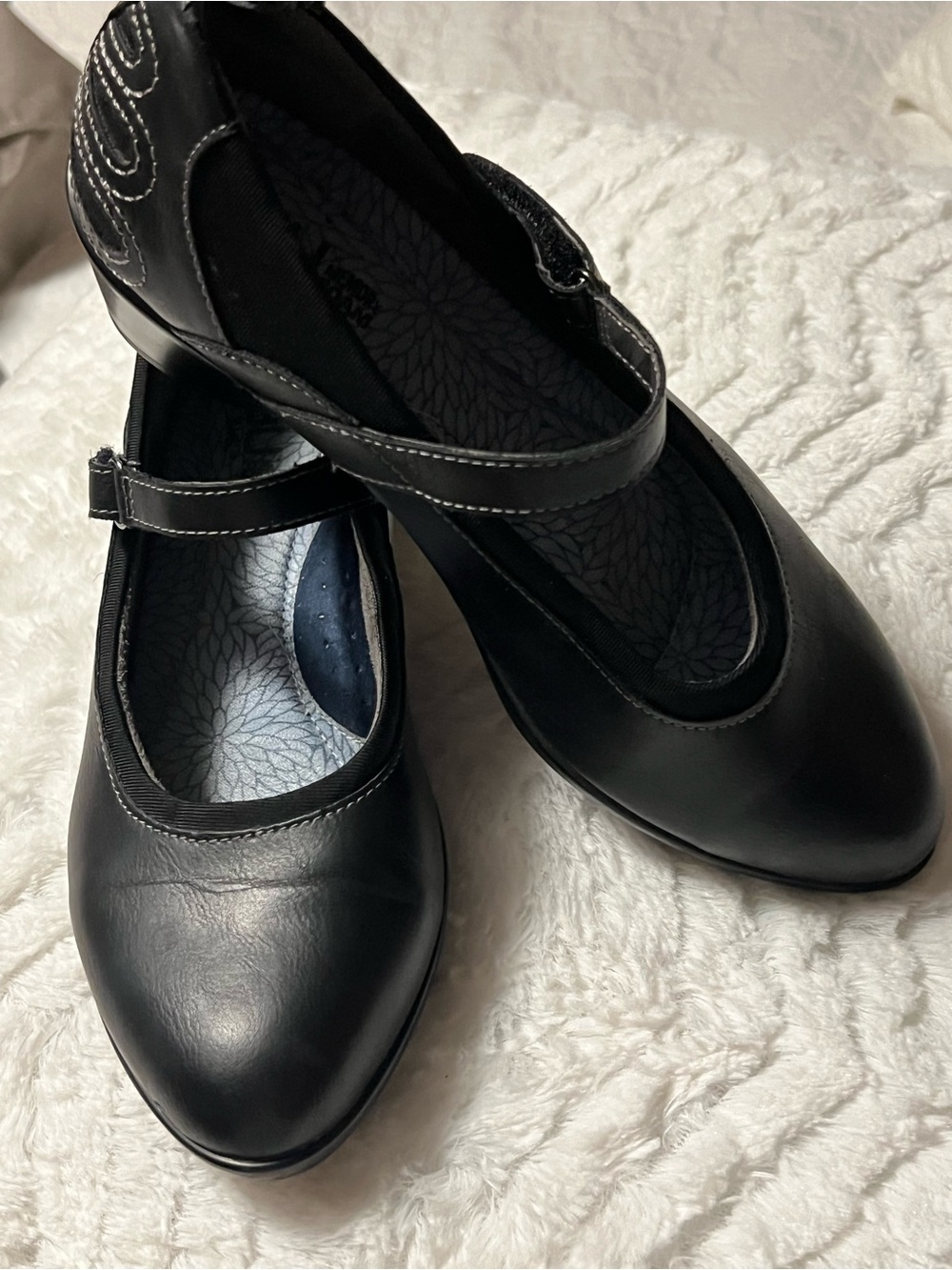 JBU Black Mary Jane Flats with Comfort Strap